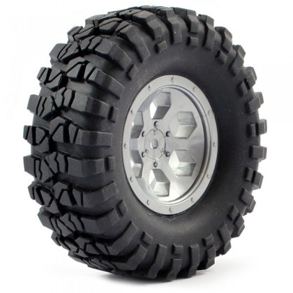 FTX Outback Pre-mounted 6hex/ Tyre (2) - Grey